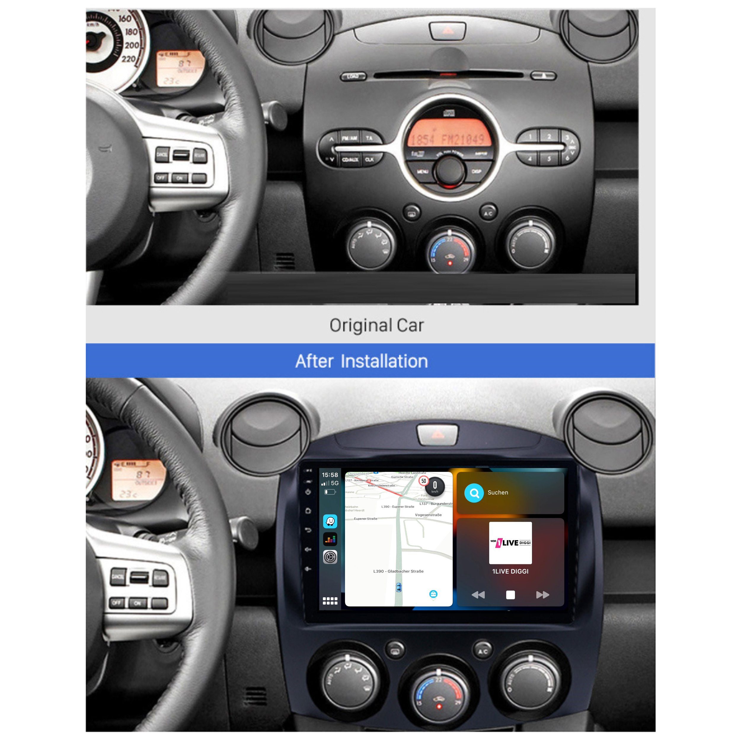 9" Für Mazda Touchscreen CarPlay 2 Einbau-Navigationsgerät Android Autoradio AndroidAuto TAFFIO GPS