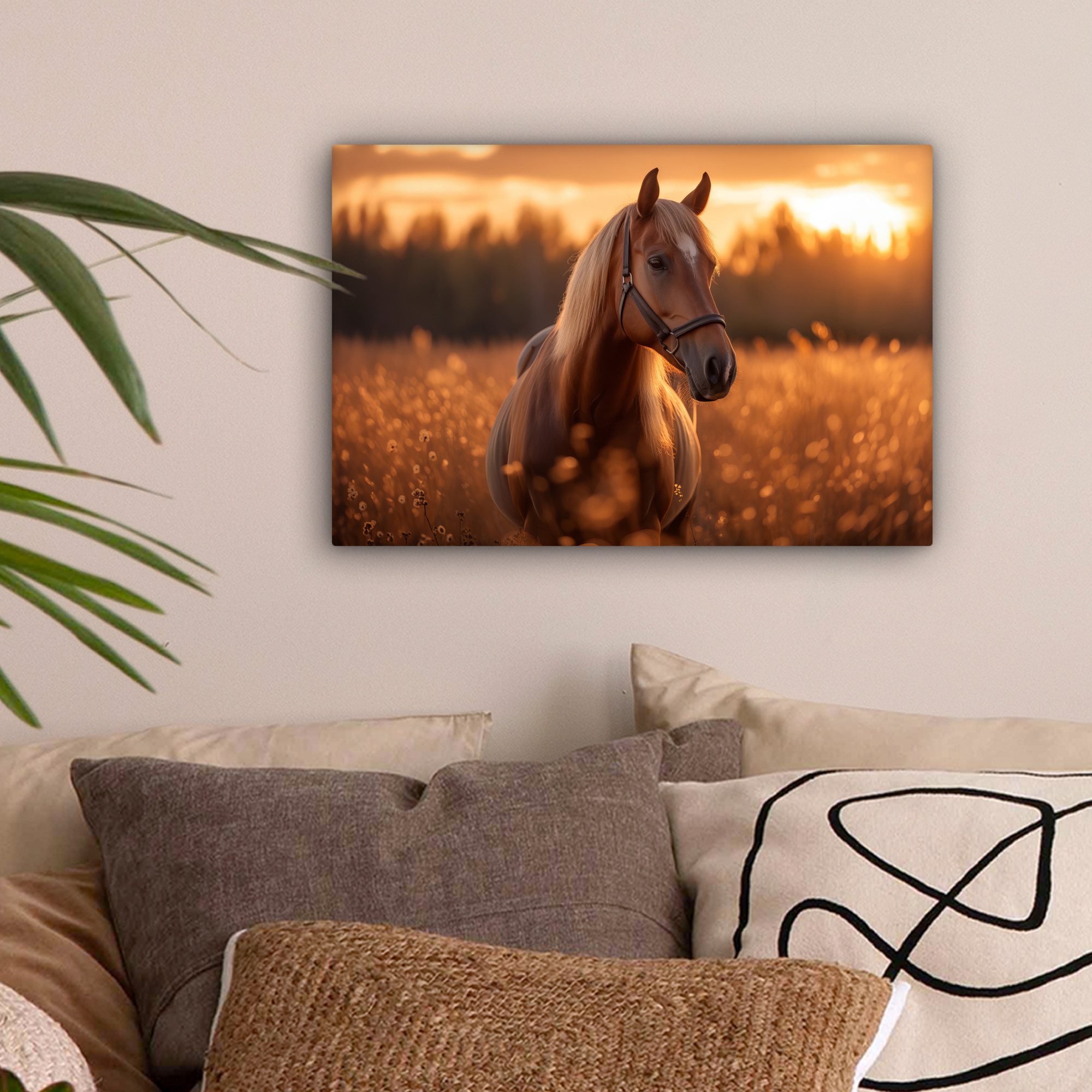 OneMillionCanvasses® Leinwandbild Pferd - Natur - Tier - Braun - Tierporträ günstig online kaufen