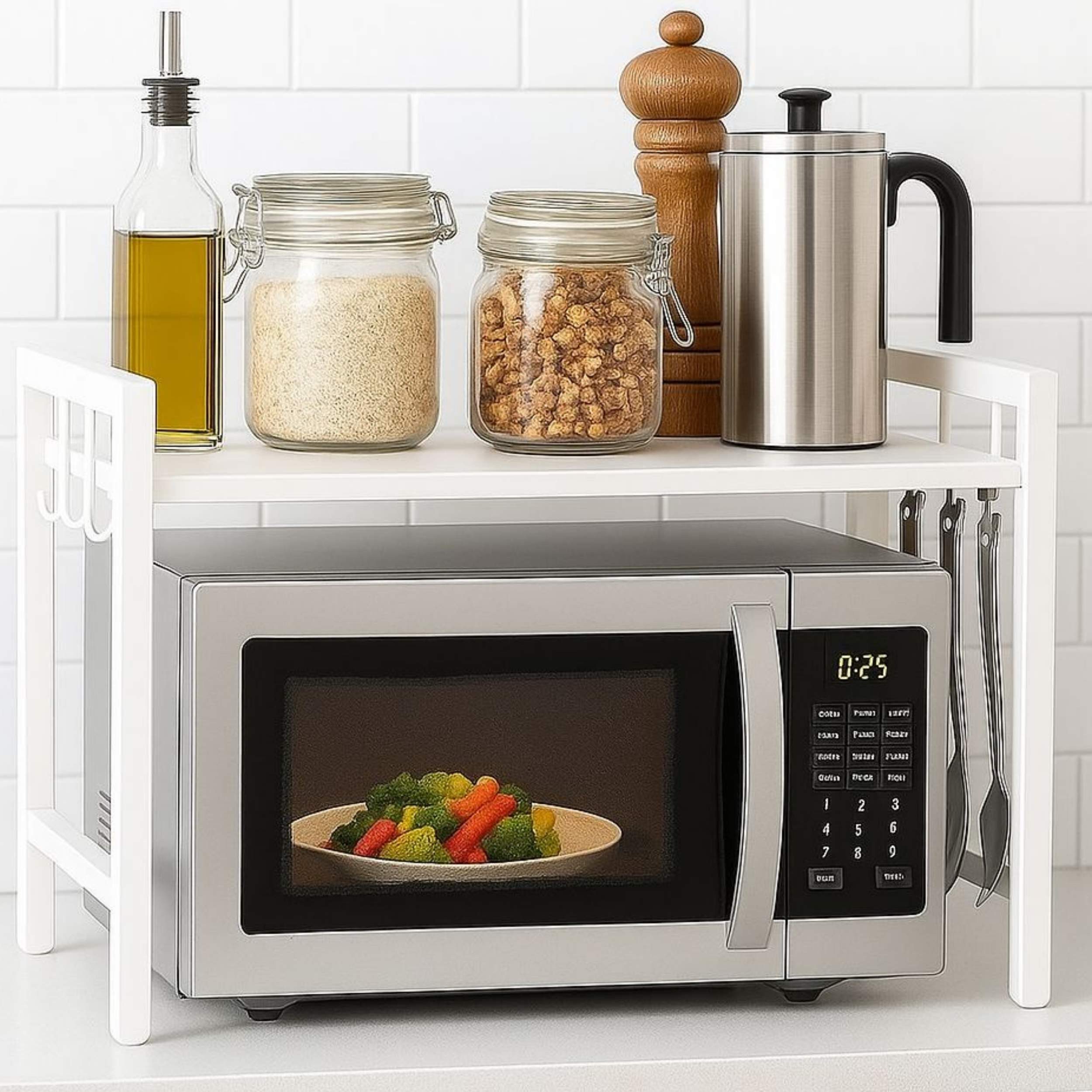 DanDiBo Küchenregal Verstellbar Weiß für Arbeitsplatte Stehend 2 - 3 Stufig günstig online kaufen