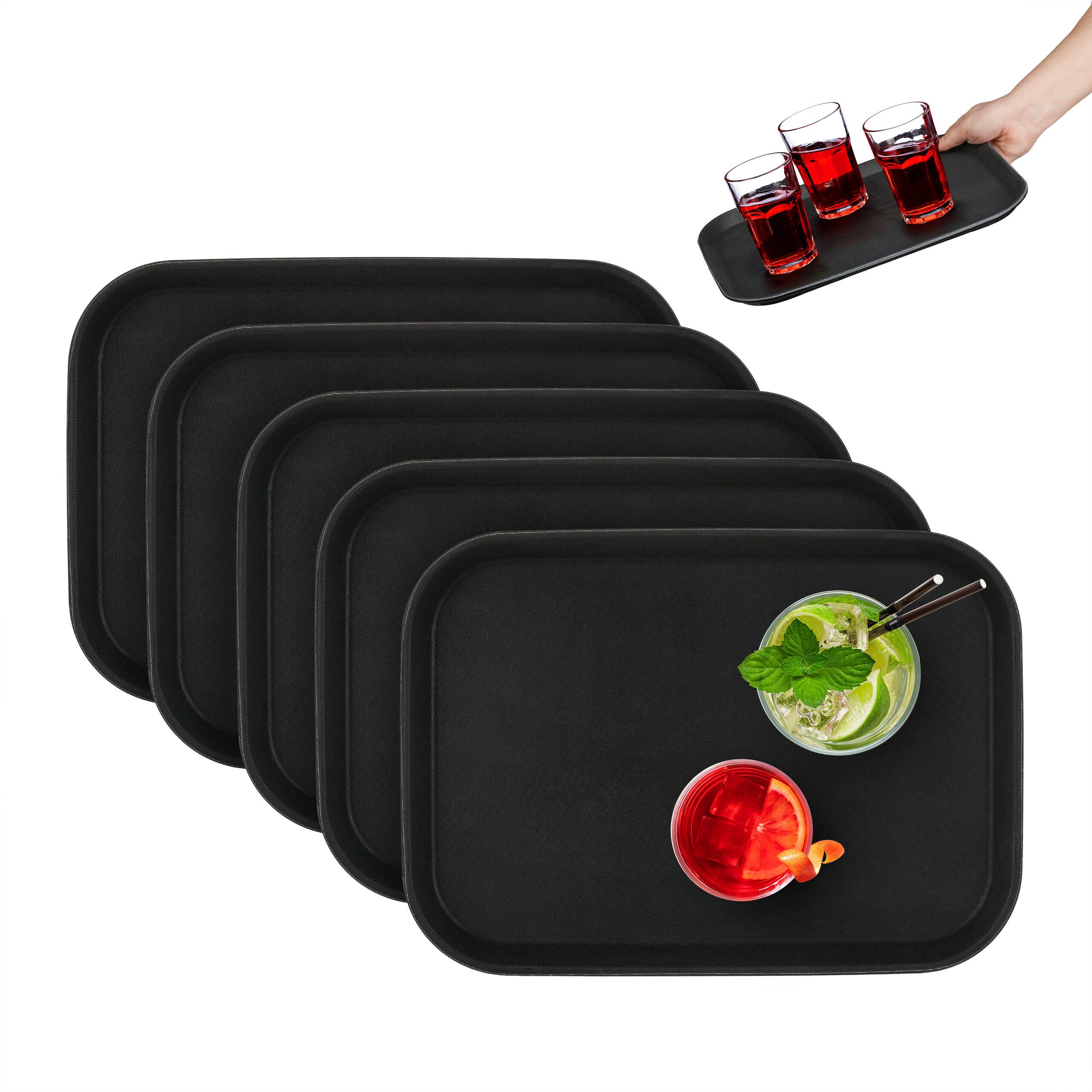Tablett 5er Set Serviertablett 35 x 25 cm