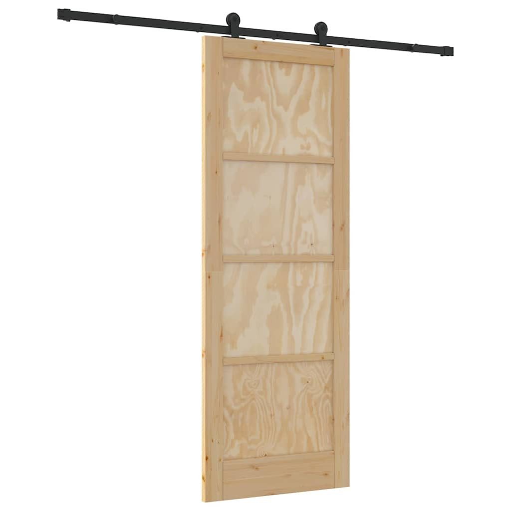 vidaXL Haustür Schiebetür ORKDAL Natur und Schwarz 78 x 211 cm (1-St)
