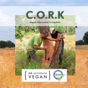 Ella Eisvogel Umhängetasche Nachhaltige Umhängetasche aus 100% Kork - Vegan und nachwachsend, 100% nachwachsendes Kork aus Portugal