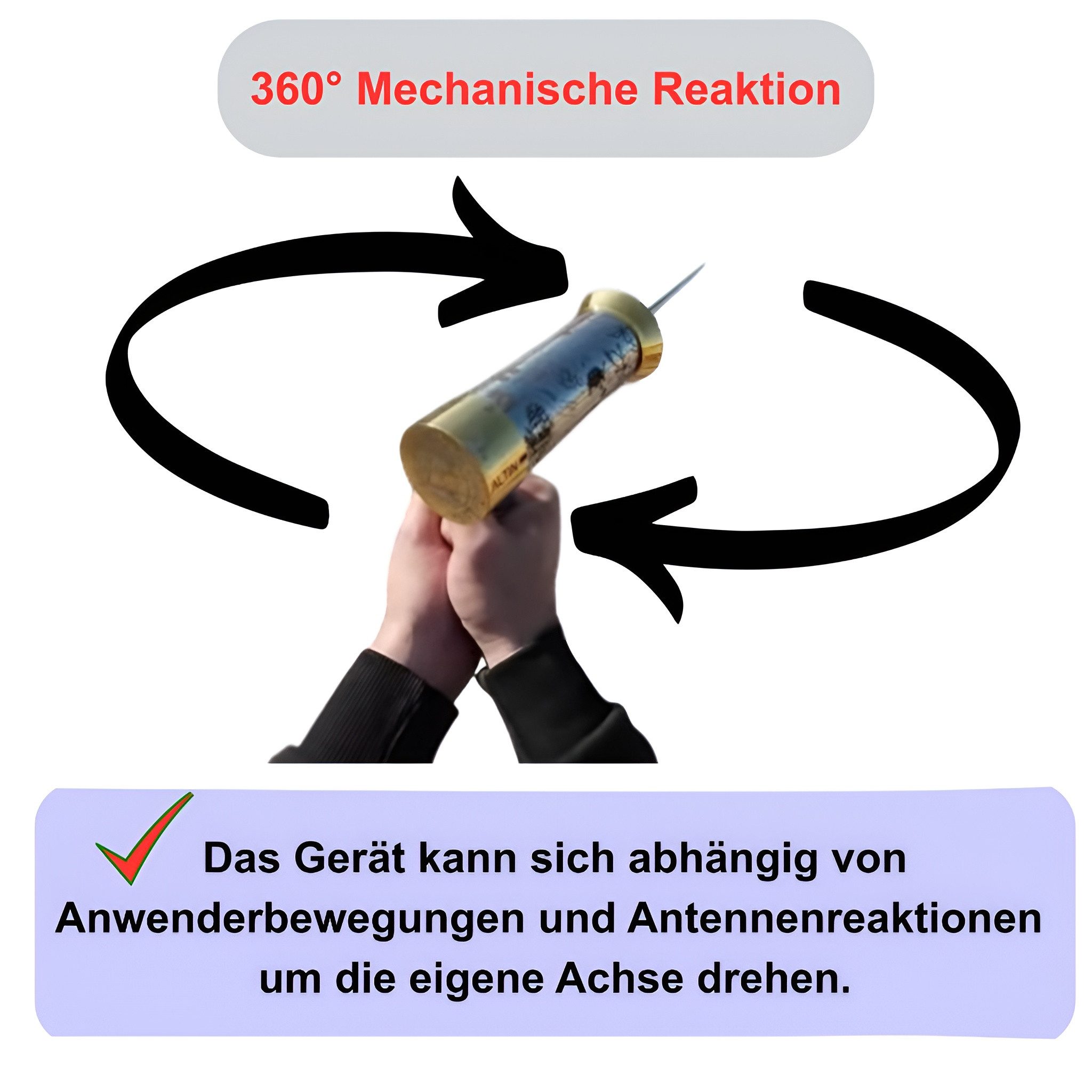 inovesis Metalldetektor Richtungsstab-Set – Outdoor-Hobby- und Beobachtungs-Experimentierset, 360° Mechanische Reaktion