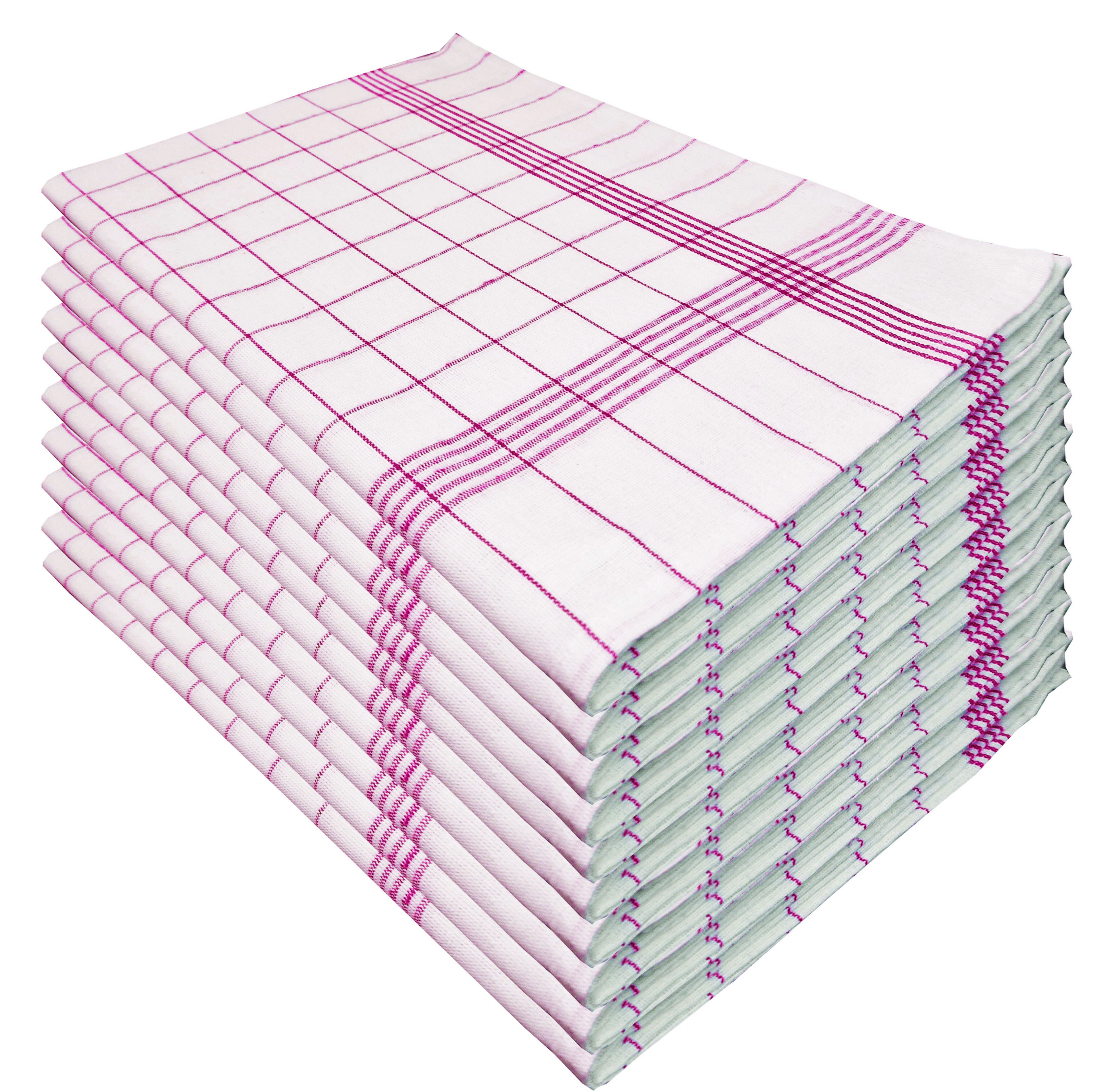 Tulpe Heimtextilien Geschirrtuch in Farben blau, rot, grau, schwarz, rosa, braun, (10er Set), 50x70 cm, 100% Baumwolle, Geschirrtücher, Küchentücher, Trockentuch