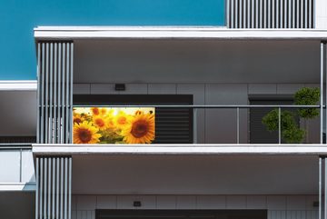 MuchoWow Balkonsichtschutz Sonnenblume - Gelb - Blumen - Sonne (1-St) Balkonbanner, Sichtschutz für den Balkon, Robustes und wetterfest