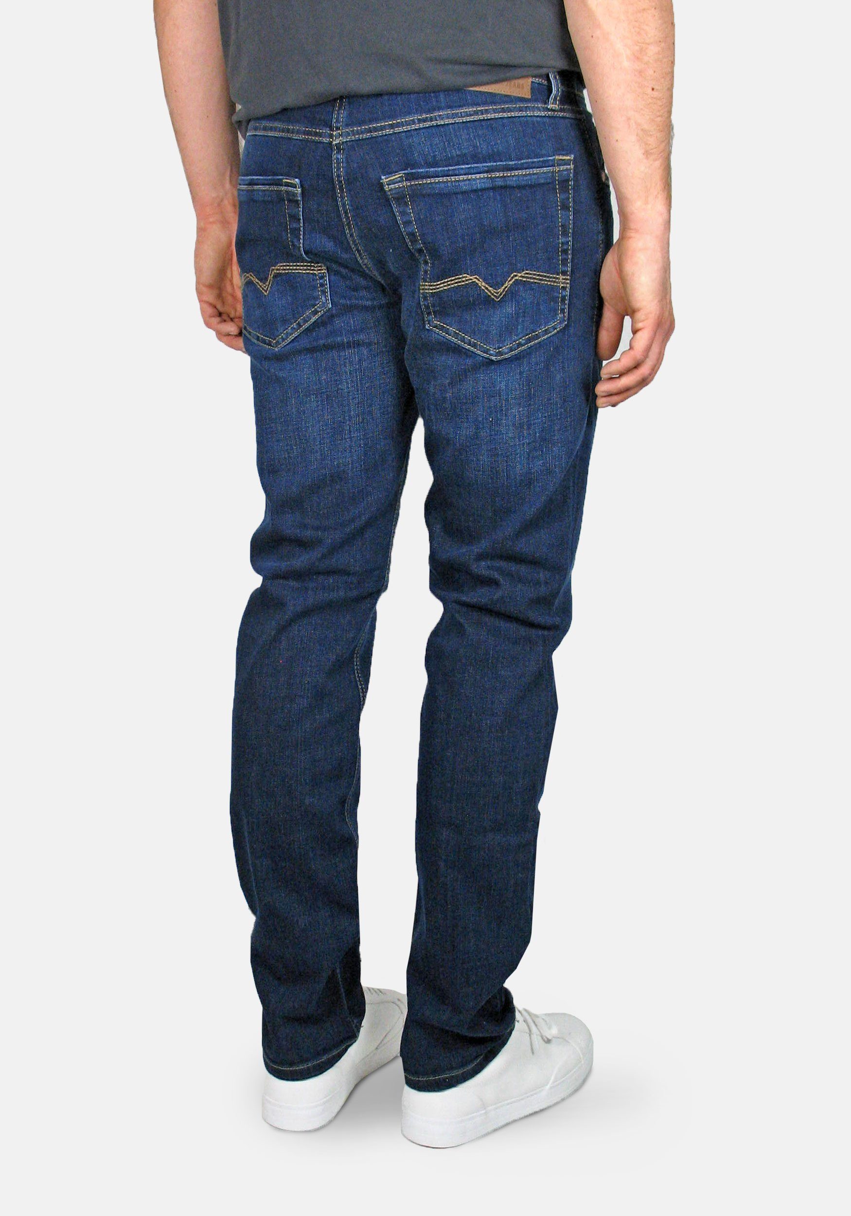 Dark 5-Pocket-Jeans Used Navy H616 Pipe Stretch-Denim MAC Arne