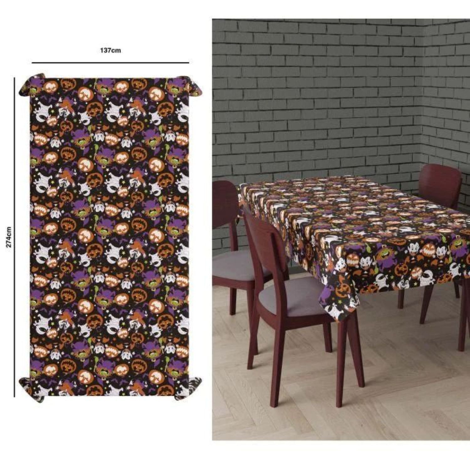 Fiestas Guirca Dekoobjekt Halloween 'Kleine Monster', Papier Tischdecke 137 günstig online kaufen