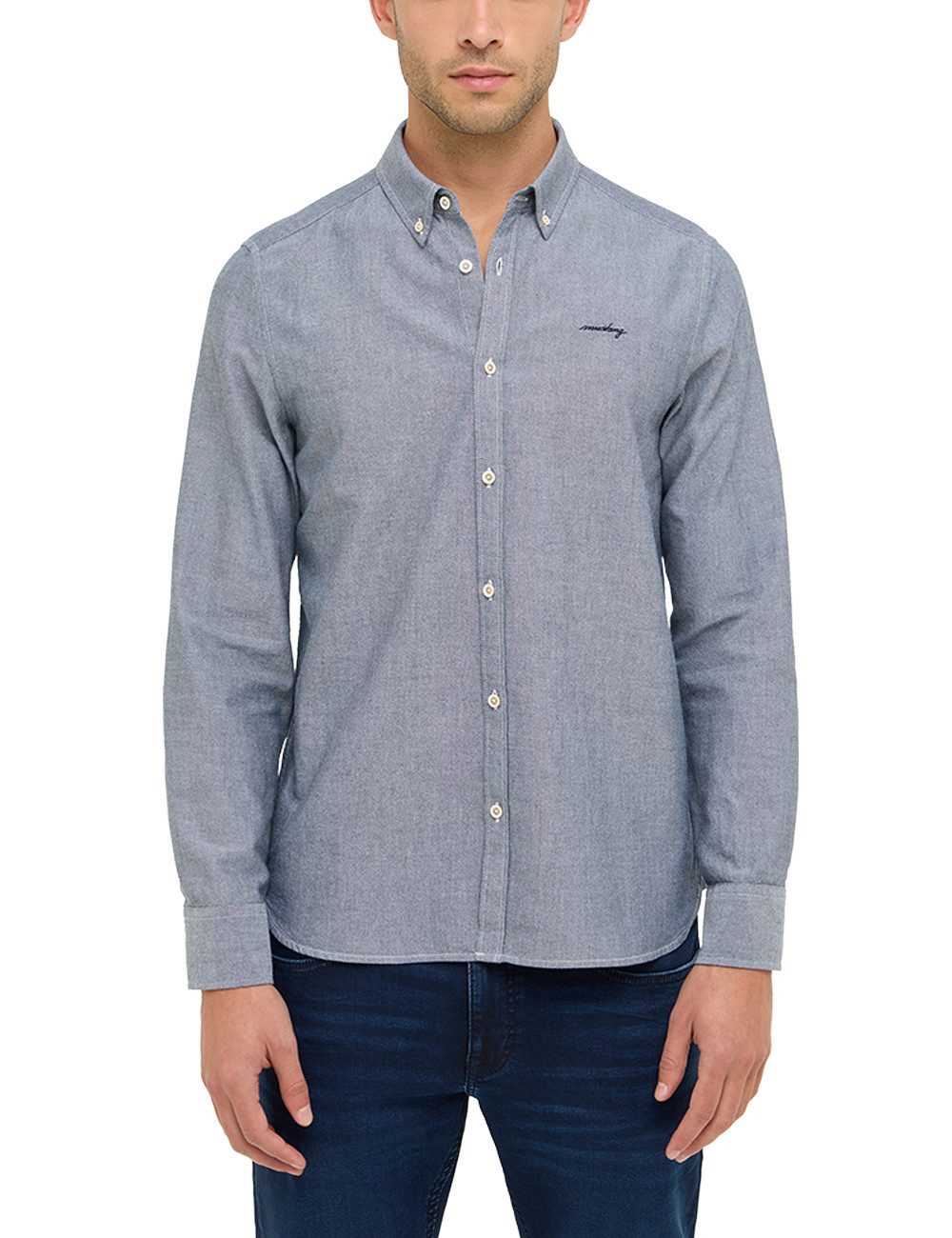 MUSTANG Langarmhemd Edinburg mit Logo Schriftzug günstig online kaufen
