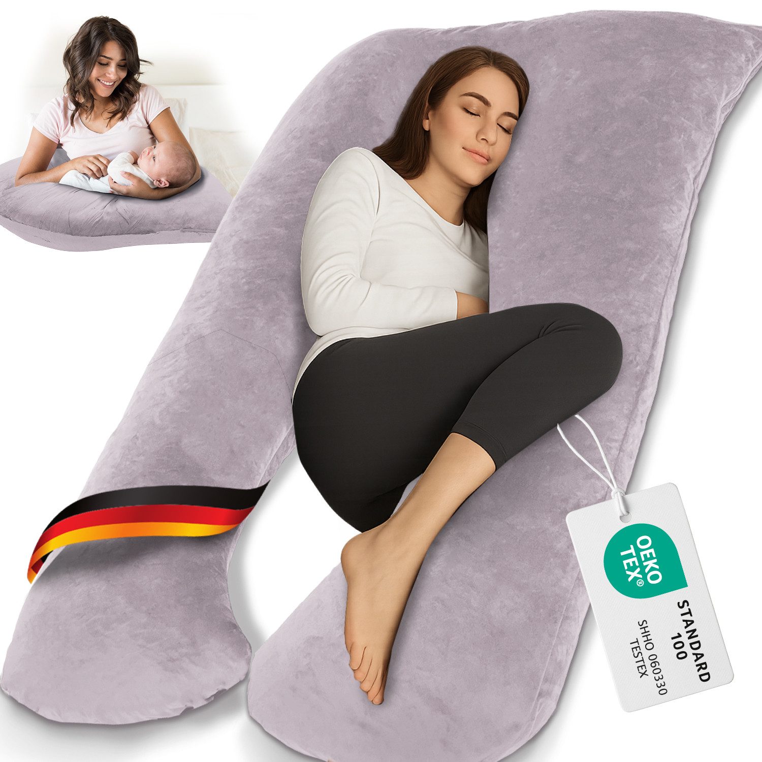 ELONEO Stillkissen Schwangerschaftskissen XXL, Seitenschläferkissen, Pregna günstig online kaufen