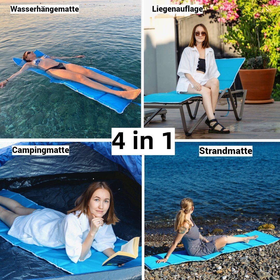 und Gartenliege, Strandmatte-Wasserhängematte - Isomatte Camping Strand-, für Auflage Pool 4in1 Sonnenliegen Multifunktionsliege Bequeme Faltbare StarK Auflage, für -Gepolsterte