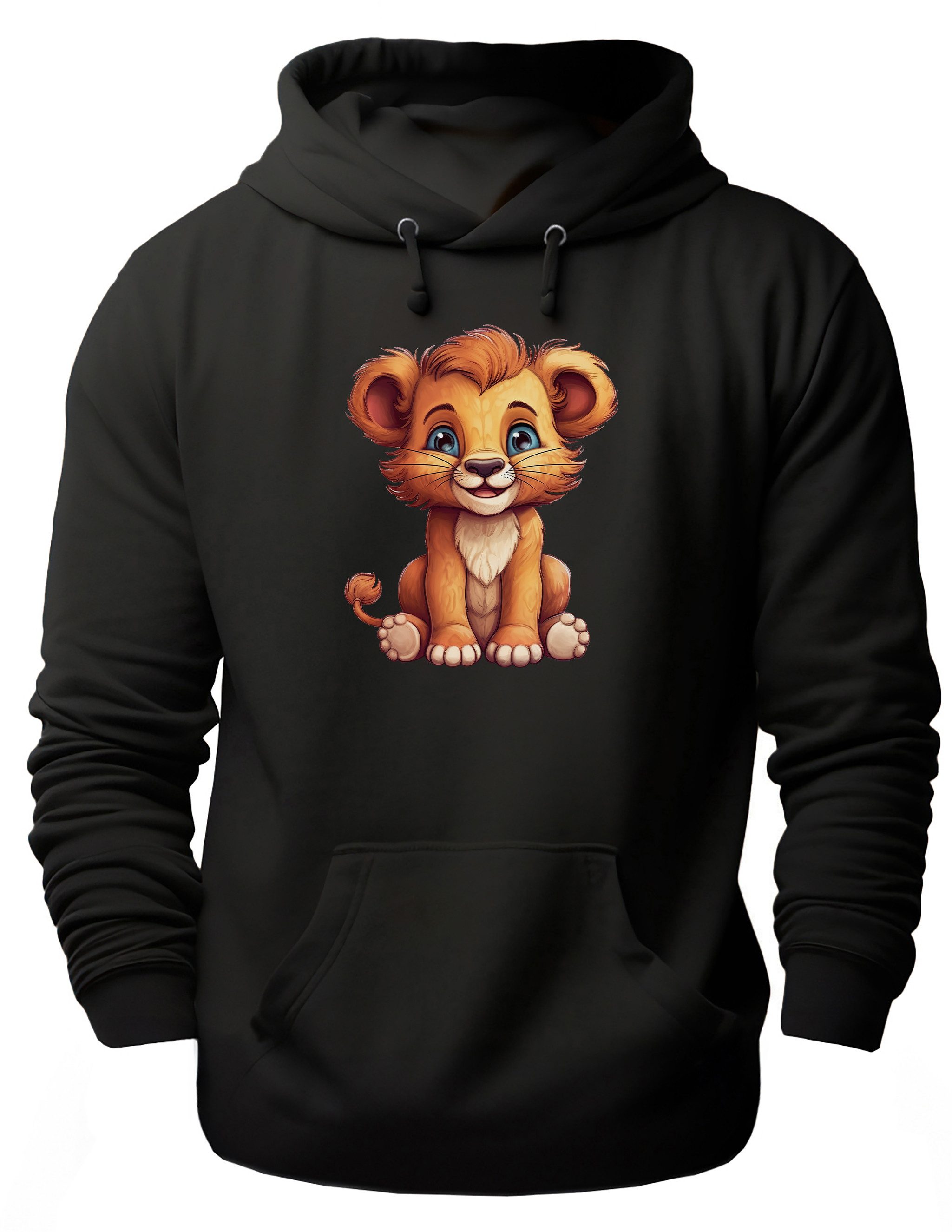 MyDesign24 Hoodie Wildtier Kapuzen Pulli - Löwe Herren und Damen Kapuzensweater - Tier Hoodie i267