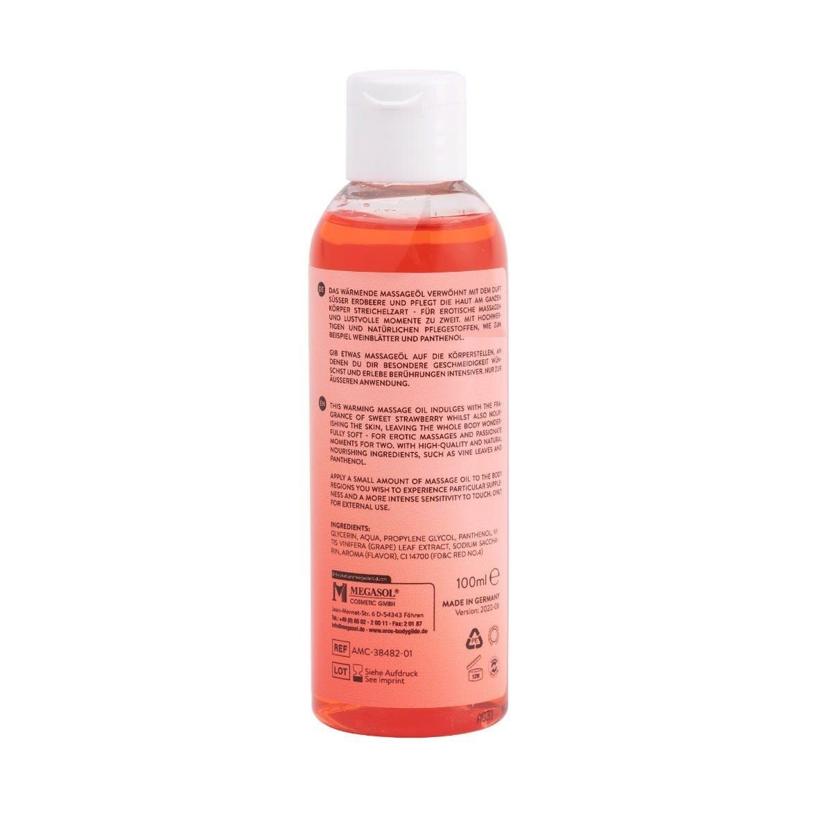 AMORELIE Care ml, Erdbeere Massageöl -100 Erdbeere 1-tlg., Wärmendes AMC Massageöl