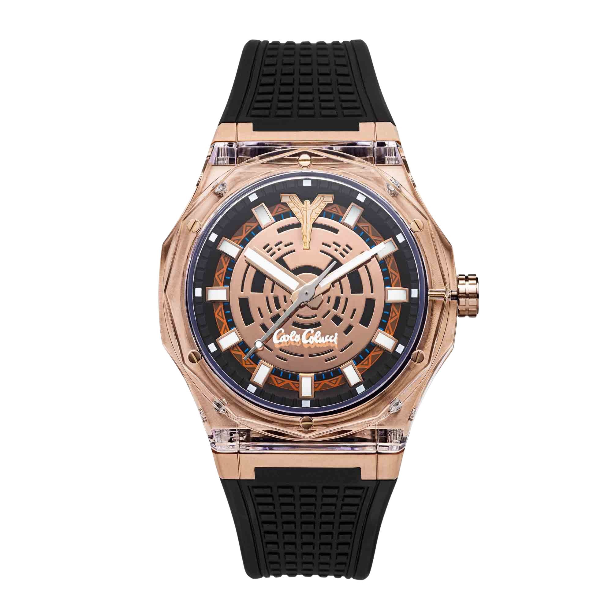 CARLO COLUCCI Quarzuhr CC504-1 CC504-1, Armbanduhr, Herrenuhr, Silikonarmband, analog