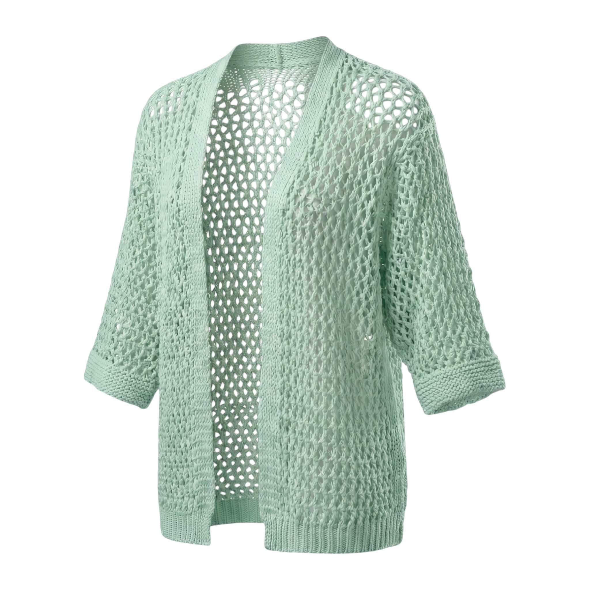 OriginalYou Cardigan Damen Strickjacke Häkelmuster luftiger Sommer Cardigan modernes Loch-Strick-Muster, One Size 40-44