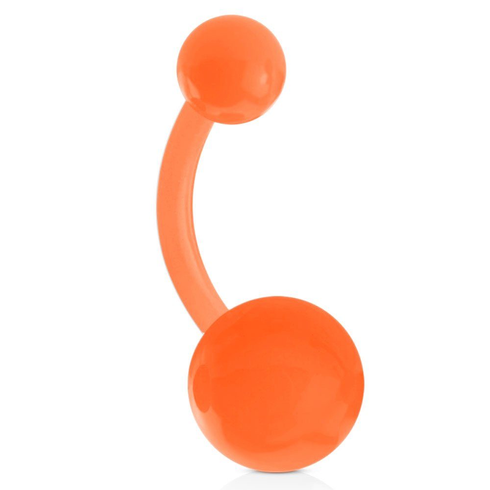 viva-adorno Bauchnabelpiercing Banane Barbell Bioflex Kunststoff flexibel Bananabell, Acryl Kugeln