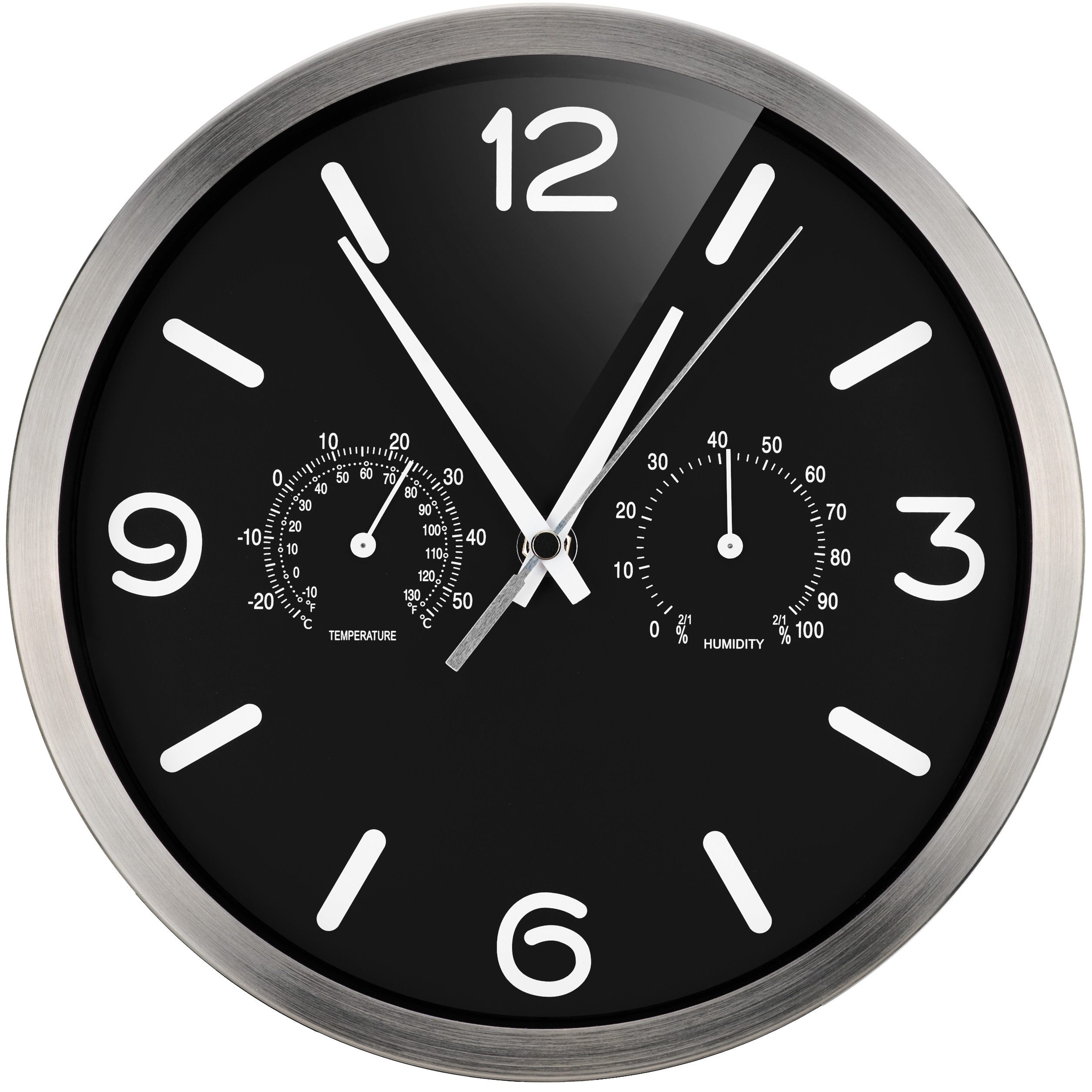 OPTUS Wanduhr MyTime ND DCF Thermo-/Hygro-Wanduhr 25 cm schwa günstig online kaufen