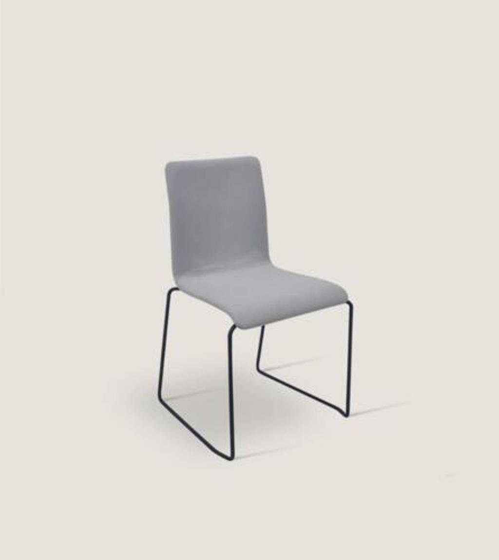 JVmoebel Stuhl Grauer Einsitzer Mit Edelstahlfüßen Designer Stühle Esszimmer Möbel (1 St), Made in Europa