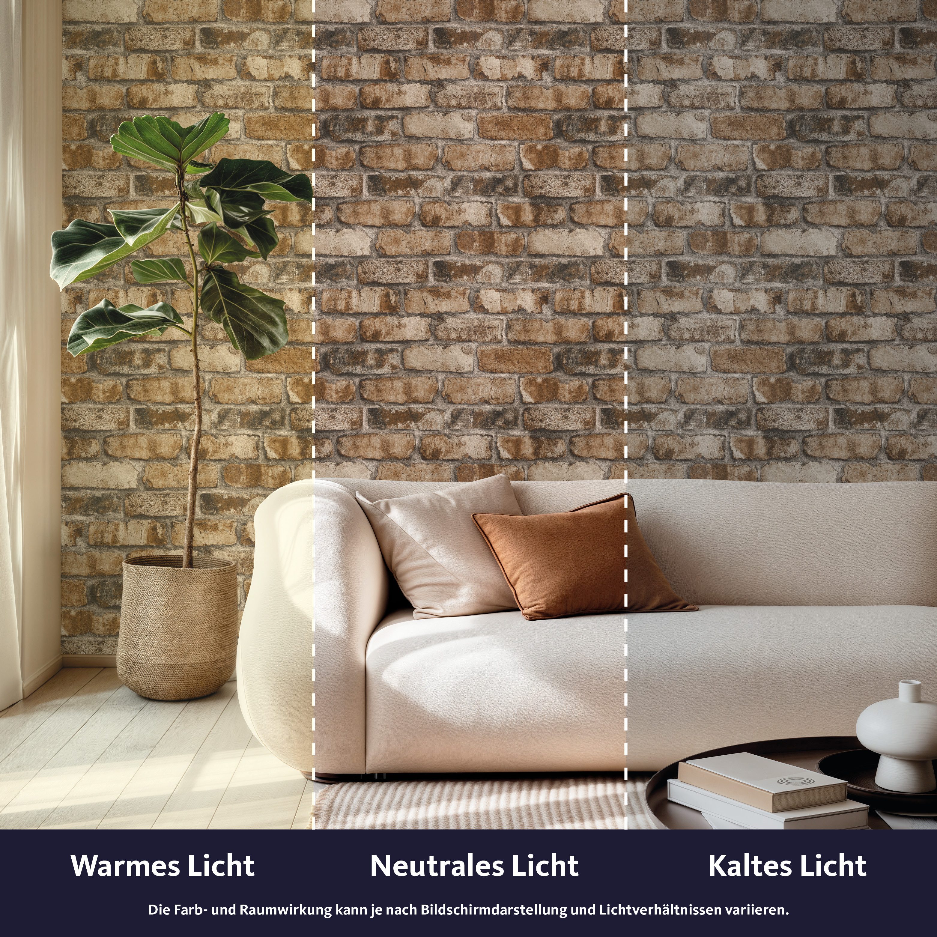 Rasch Vliestapete Clayton - Selbstklebende Tapete Mauer von tesa® x rasch®, strukturiert, Steinoptik, Ziegel, Steinmauer, Mauerwerk, (1 Rolle, 1 St), selbstkleb – Bild 4 von 5
