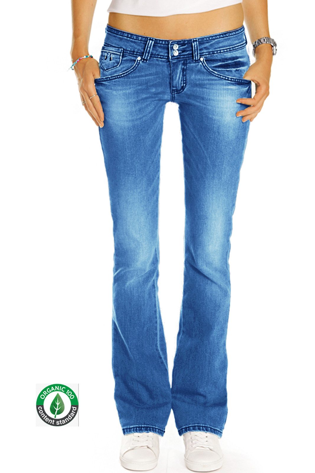 be styled Bootcut-Jeans Organic low waist Hüftjeans Damenhosen mit Bio Baum günstig online kaufen