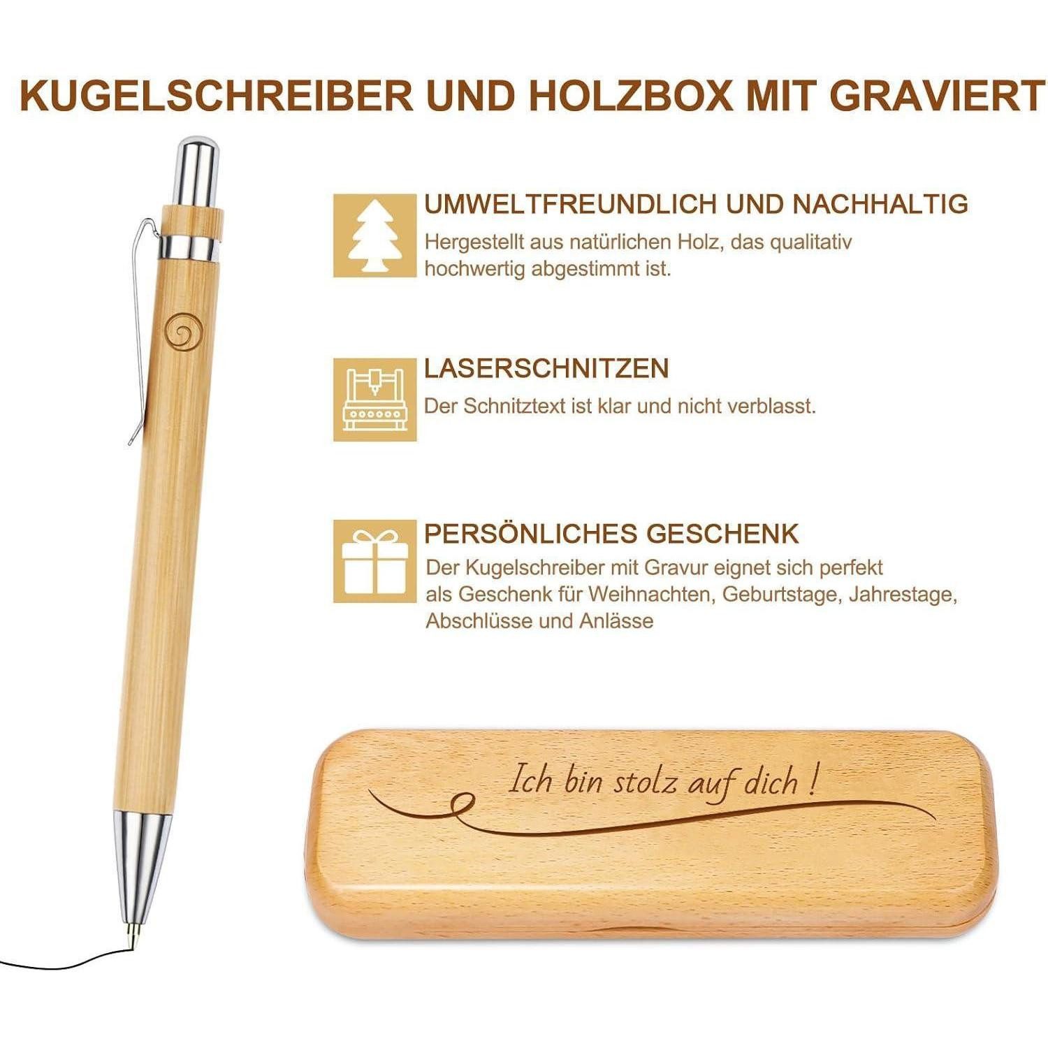 LuxusKollektion Kugelschreiber Kugelschreiber Holzbox Gravur Geschenkbox Nachhaltig Kollegen Freund