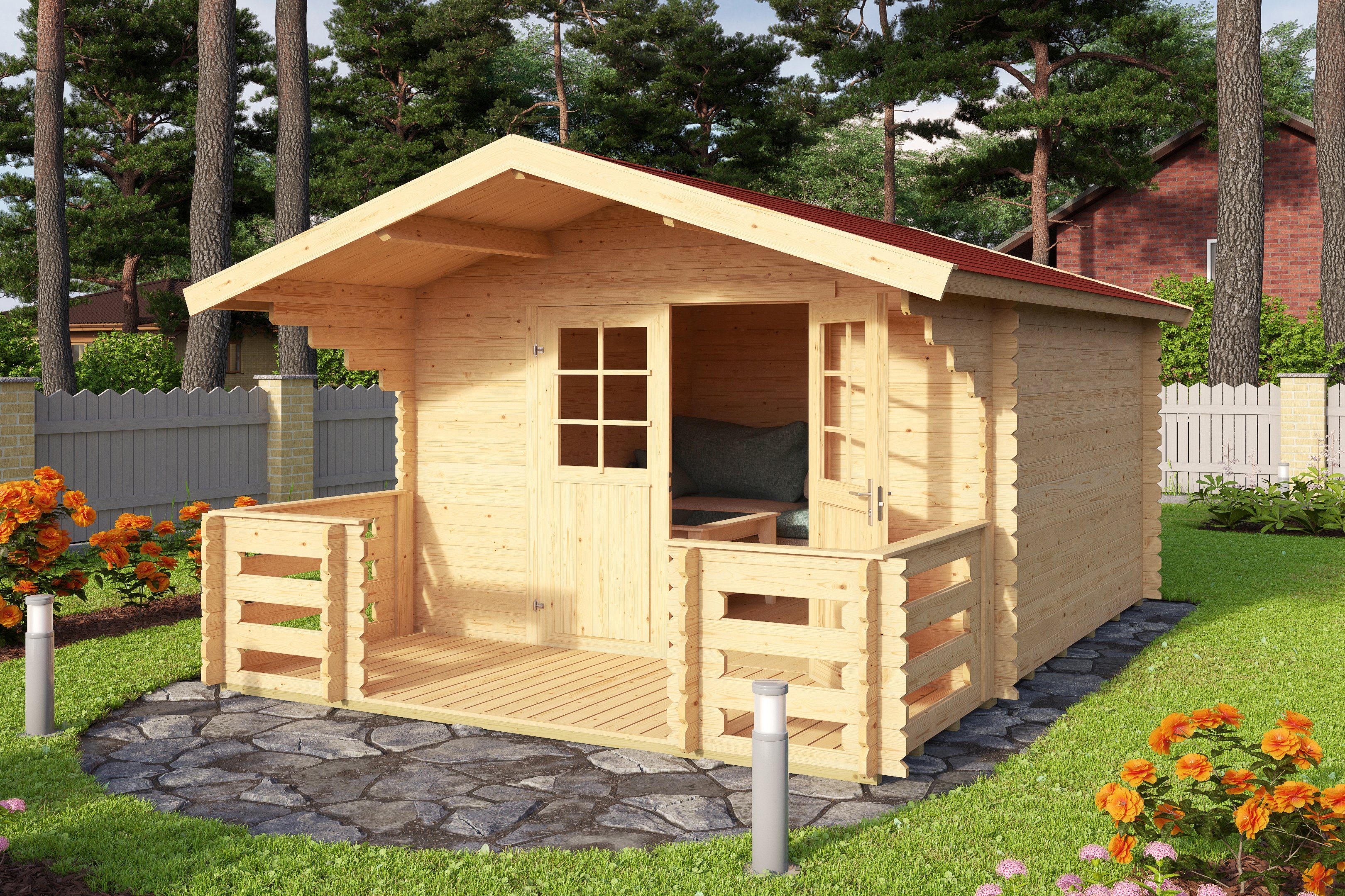 Nordic Holz Gartenhaus »Viljandi 483«, BxT 320x445 cm, (Set) online