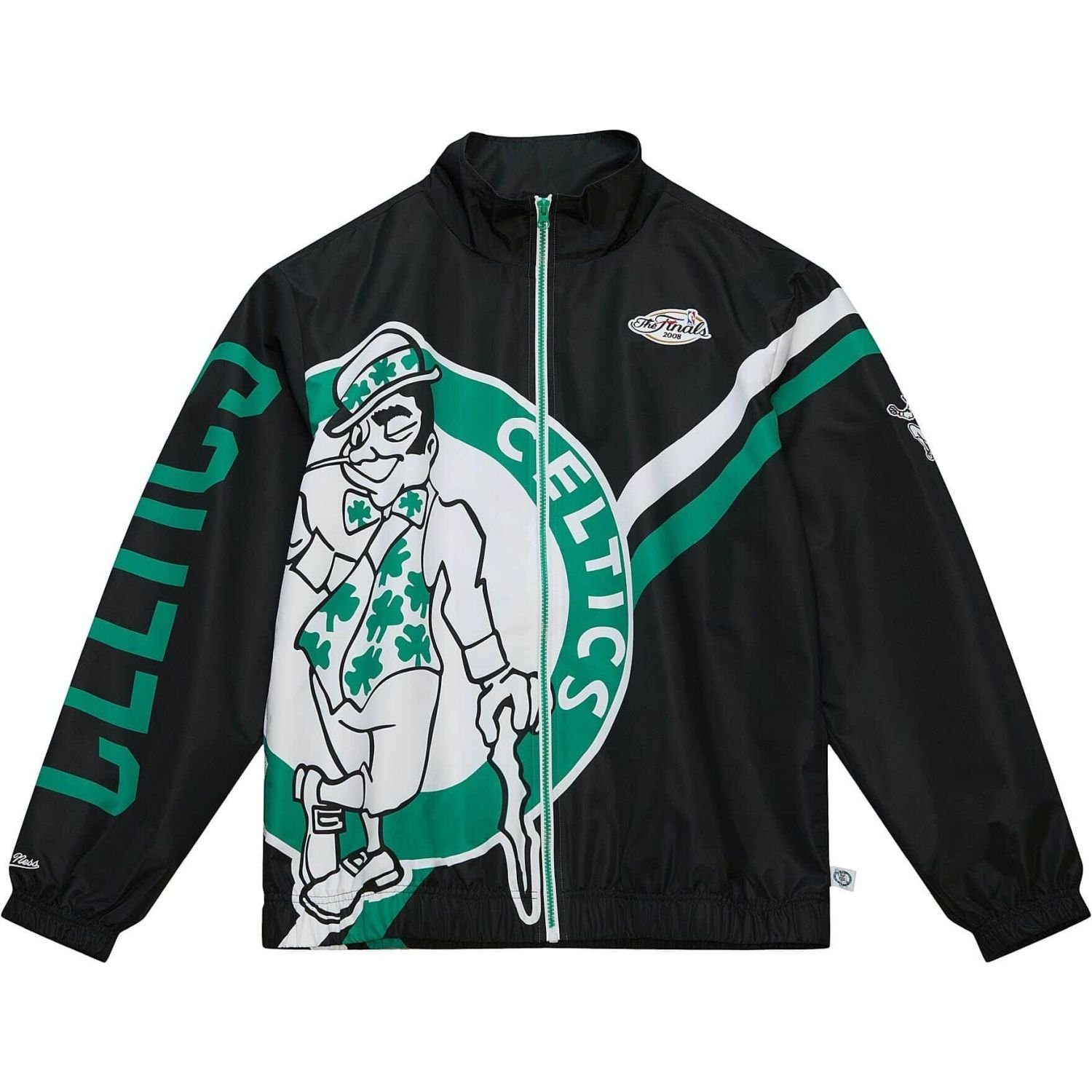 & Ness Logo Mitchell Up Windbreaker Boston Celtics Exploded