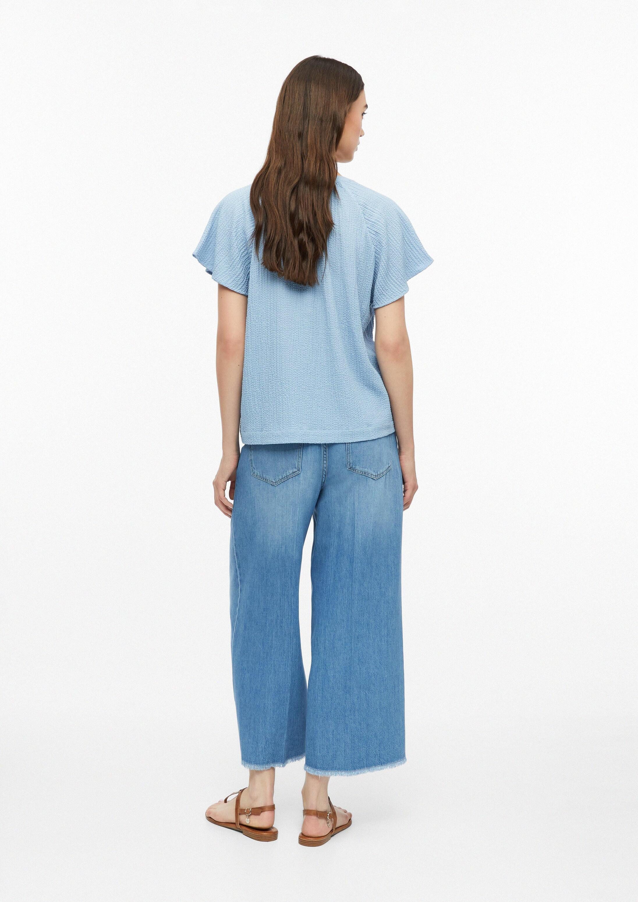 s.Oliver Kurzarmbluse Bluse Strukturierte Raglan-Bluse aus Viskosemix