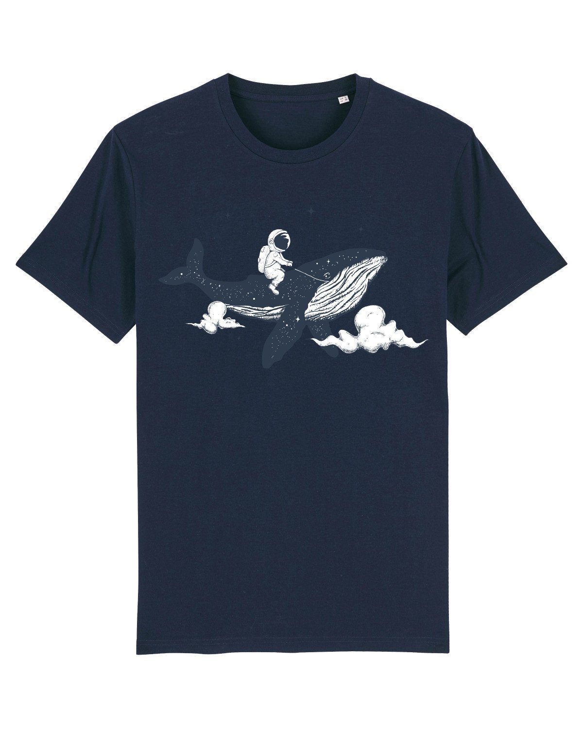 wat? Apparel Print-Shirt Spacewhale (1-tlg) dunkelblau