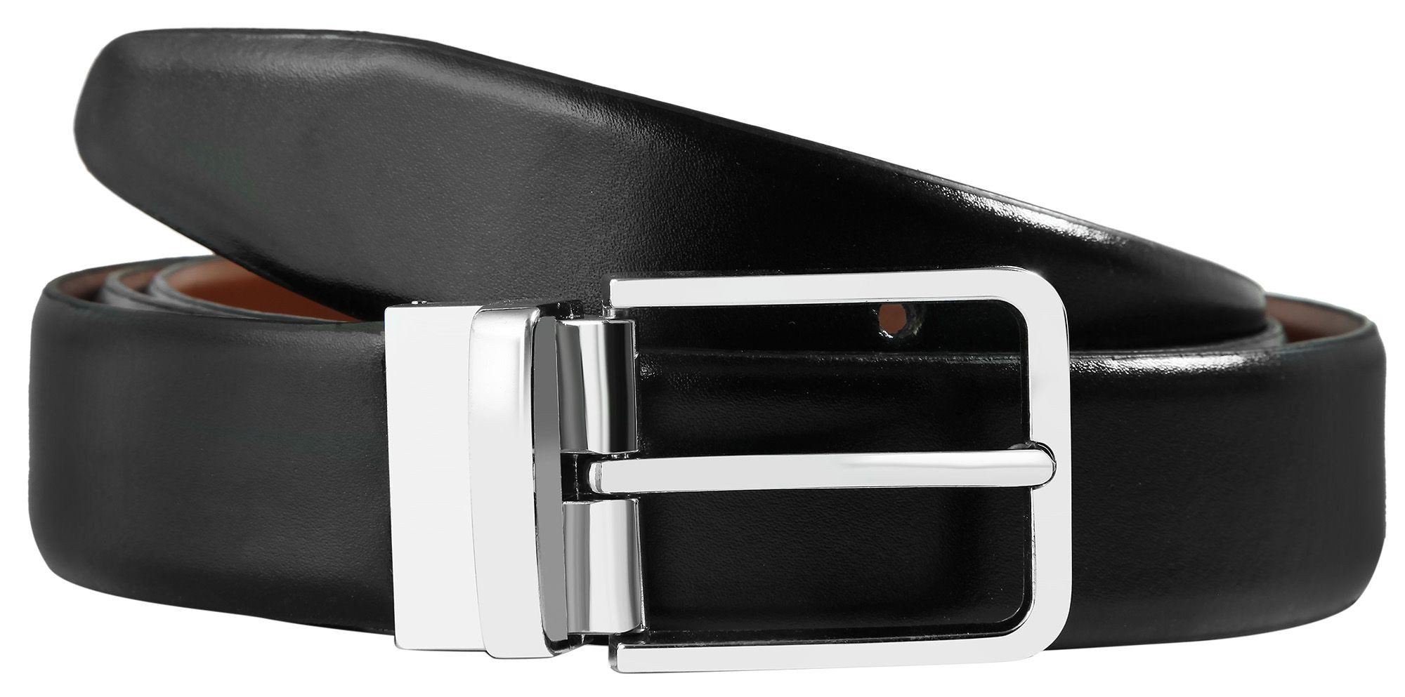 Ledergürtel Wendegürtel Echt Leder schwarz/braun 90 cm-130 cm (Bundweite)