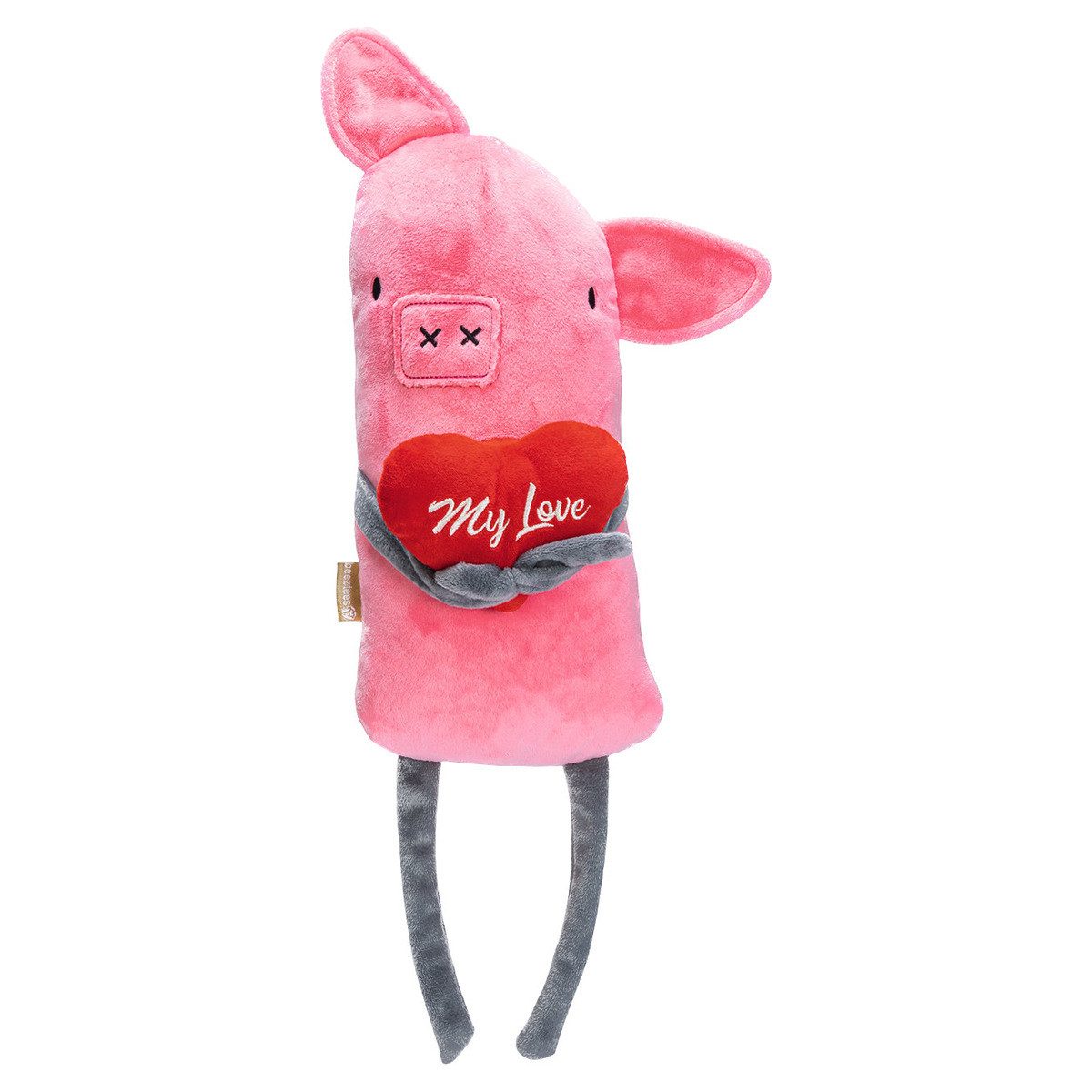 Beeztees Tierkuscheltier Hundespielzeug Liebesschweinchen aus Plüsch pink