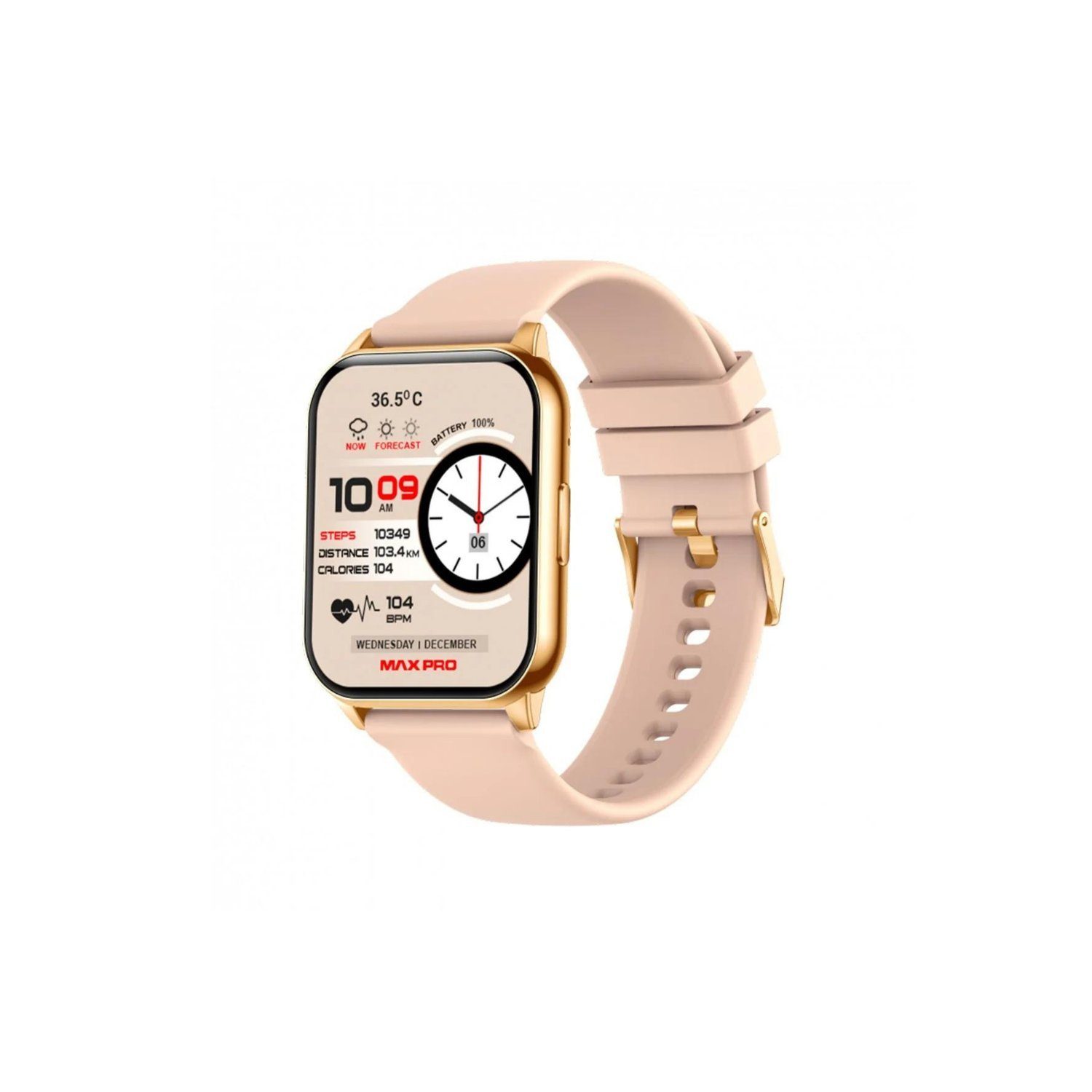 Maxcom TechPulse Pro 1.96" Smartwatch Gold Smartwatch, 1-tlg.
