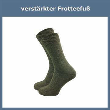 GAWILO Freizeitsocken für Herren, robuste Army Socken zum Wandern und Jagen aus Wolle (70) (10 Paar) mit dicker Frotteesohle