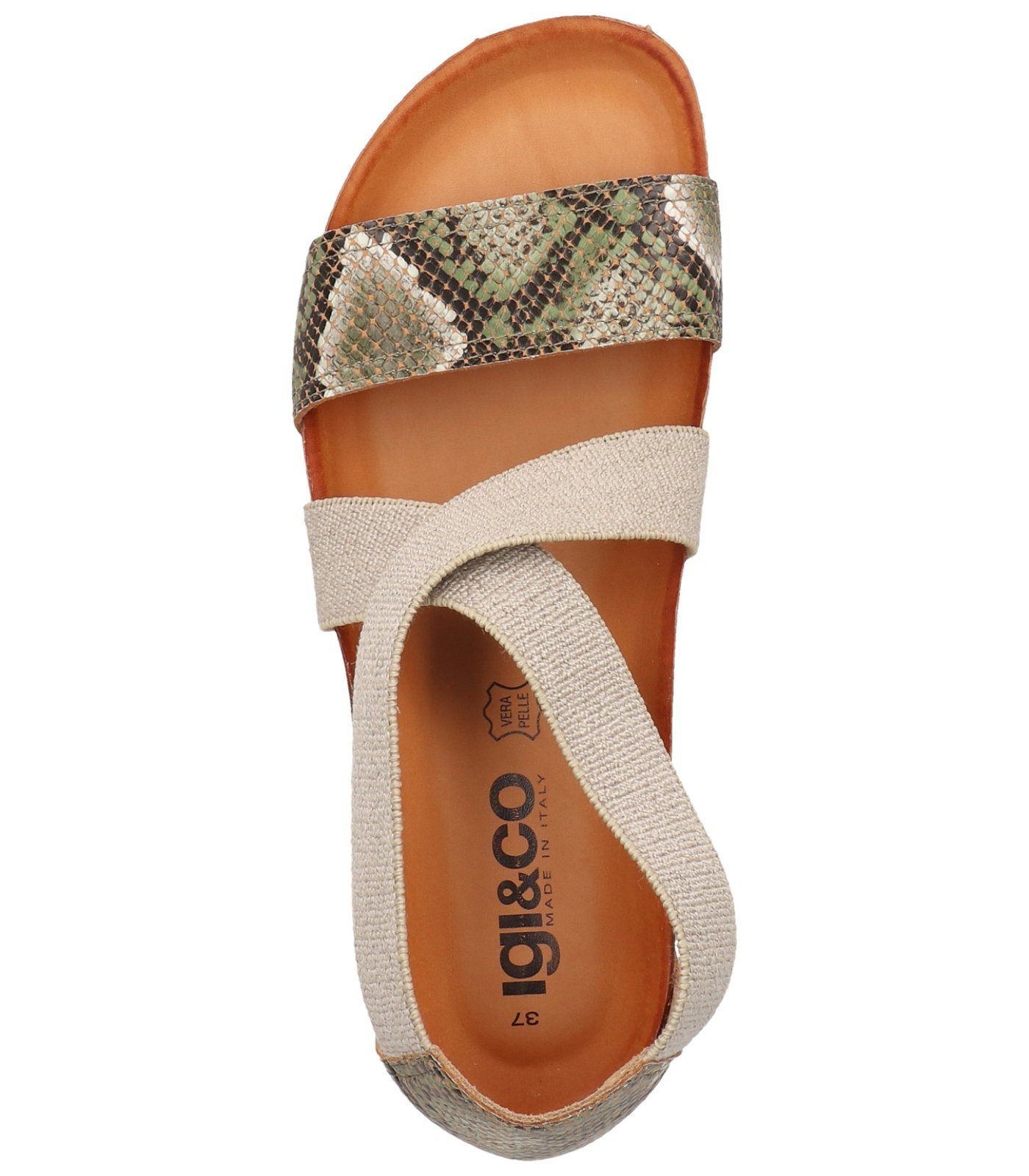 IGI Leder CO Grün & Sandalen Riemchensandalette