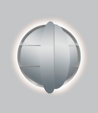 Talos Badezimmerspiegelschrank Ø: 60 cm, LED-Beleuchtung, aus Aluminium und Echtglas, IP24