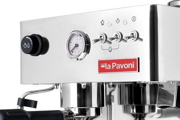 La Pavoni Espressomaschine La Pavoni New Domus Bar, Pumpenmanometer, Temperaturanzeige, einstellbarem Mahlgrad in 7 Stufen