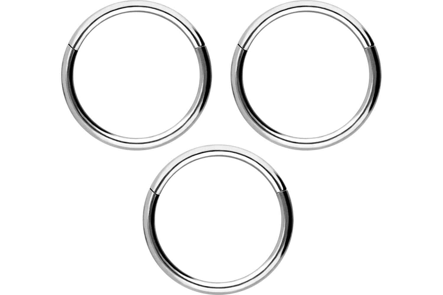 PIERCINGLINE Nasenpiercing SET Chirurgenstahl Segmentring Clicker Ohrpiercing Septum Nase (Clicker, 3er SET), Ohrpiercing für Conch, Helix, Tragus, Daith, Lobe