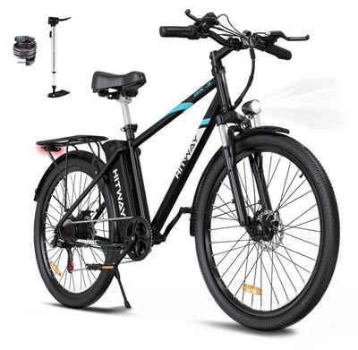 HITWAY E-Bike, 7 Gang, Heckmotor, 26 Zoll Elektrofahrrad MTB Cityräder Mountainbike StVZO