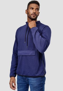 Egomaxx Sweatshirt Dünnes Sweatshirt Sport Longsleeve Pullover Sweater mit Bauchtasche (1-tlg) 3842 in Blau