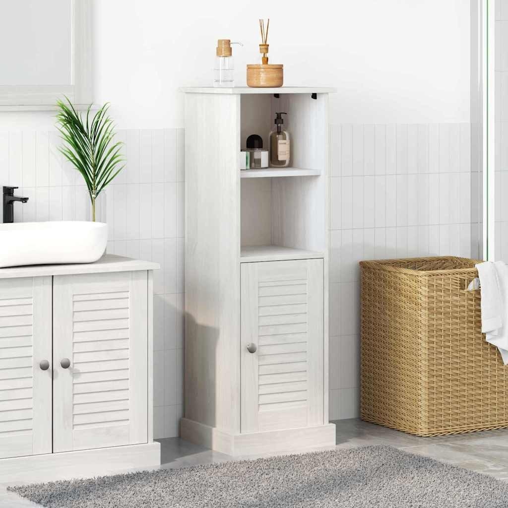 vidaXL Badezimmerspiegelschrank Badezimmerschrank VIGO Weiß und Antikweiß 37 x 34 x 110 cm (1-St)