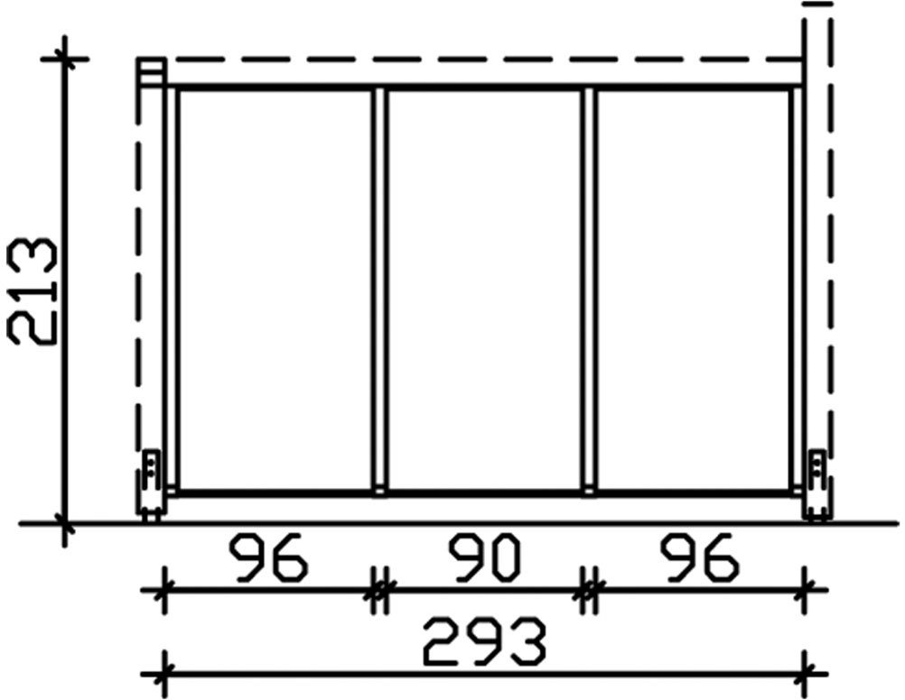 Thumbnail - Skanholz Carport-Seitenwand, BxH:293x200 cm, m. Polycarbonat, freistehend