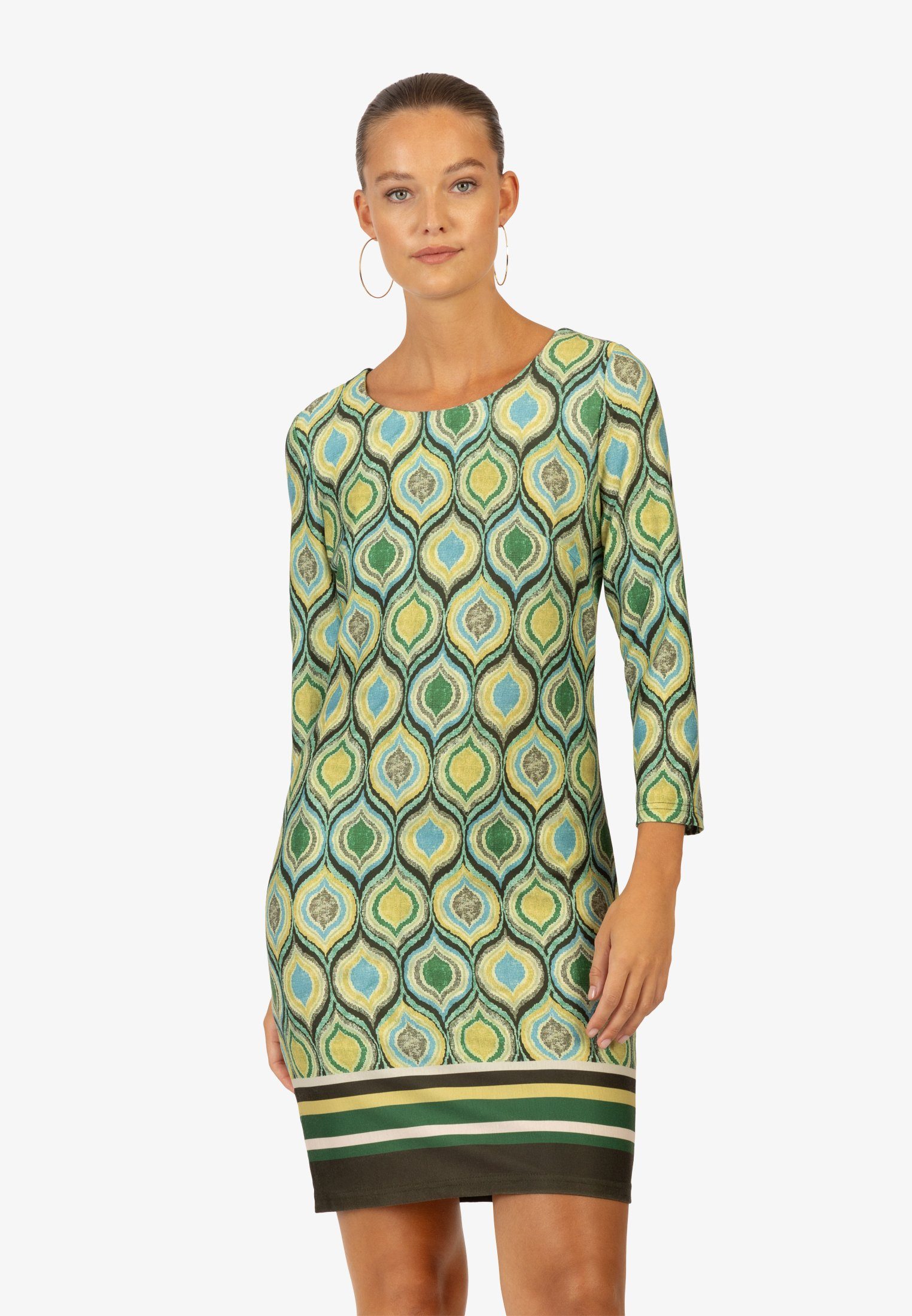 Apart Minikleid APART Kleider mit Lange Ärmel grün-multicolor