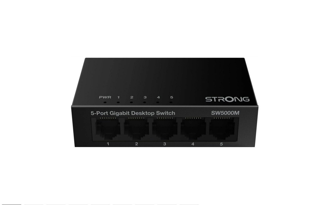 Strong 5-Port Gigabit Netzwerk-Switch (5 Gigabit-LAN-Ports, robustes Metallgehäuse)