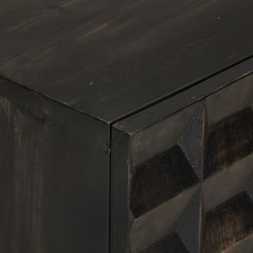 vidaXL Sideboard Sideboard Schwarz 55x34x75 cm Massivholz Mango und Eisen (1 St)