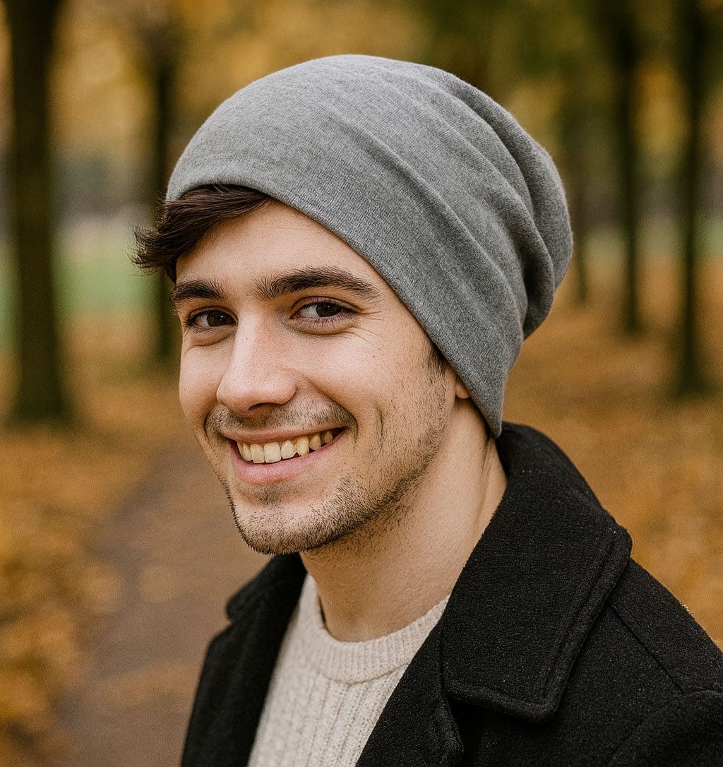 style3 Beanie Warme Herbst Mütze Damen Herren Haube Winter Laufen Sport Rad Chemo