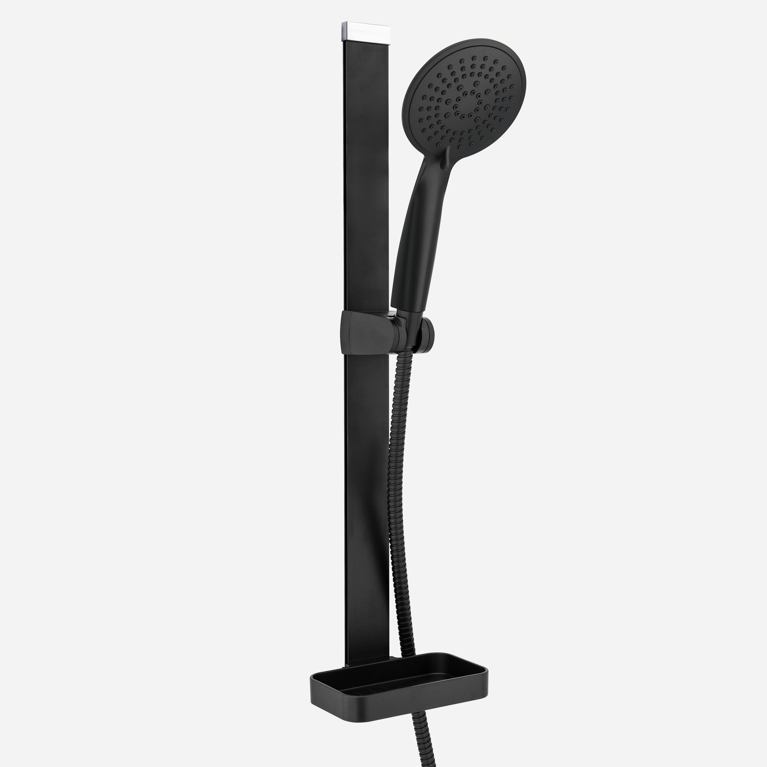 Euroshowers GmbH Duschbrause Duschstange Set ohne Bohren mit Duschkopf 3M Klebemontage Schwarz, (Komplettes Duschset mit Duschstange, Handbrause, Brauseschlauch und Halter, Montage ohne Bohren dank starkem 3M Kleber), Zum Kleben