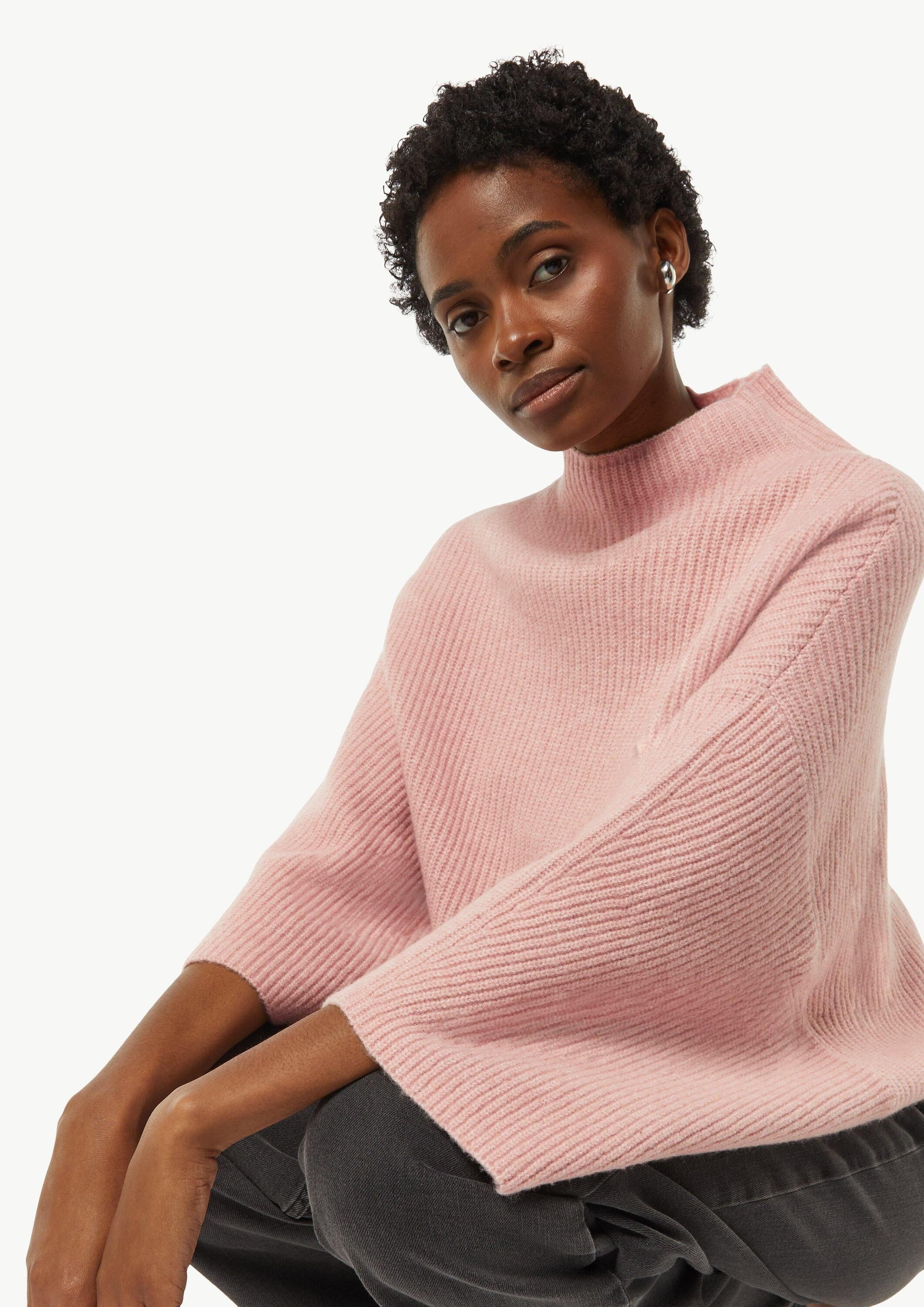comma Poncho Indoor-Poncho Strick-Poncho mit Stehkragen