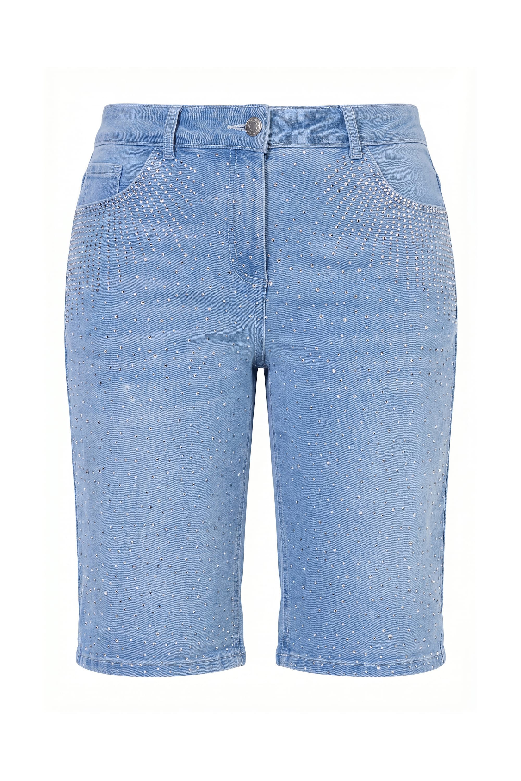 Angel of Style Regular-fit-Jeans Jeans-Bermuda Relaxed Fit Glitzersteinchen