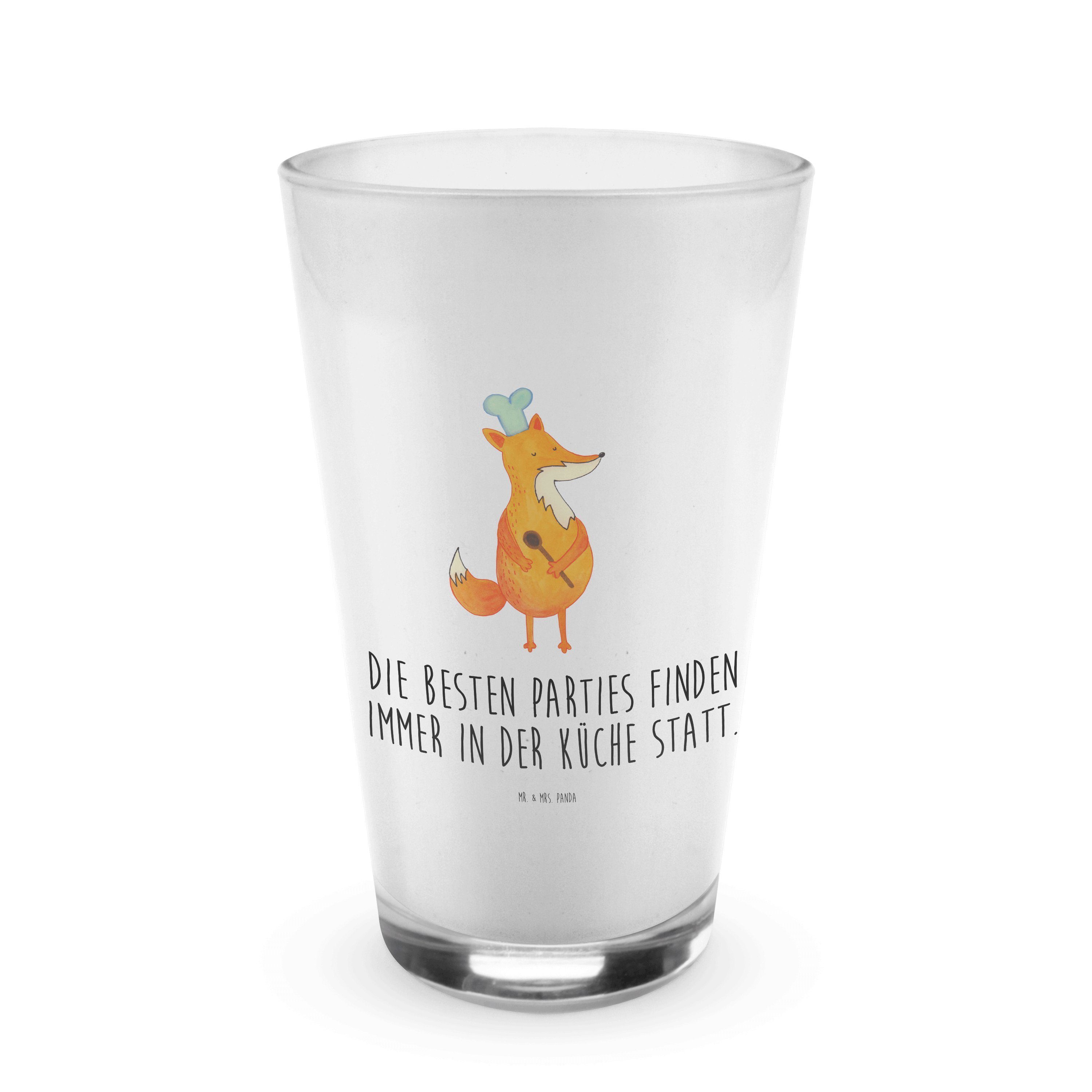 Mr. & Mrs. Panda Premium Geschenk, Spruch, Macchiato, Transparent S, Fuchs Glas Küche Koch Latte - - Glas