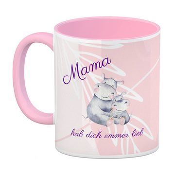 speecheese Tasse Mama hab dich immer lieb Kaffeebecher Rosa Besonders geeignet als zum