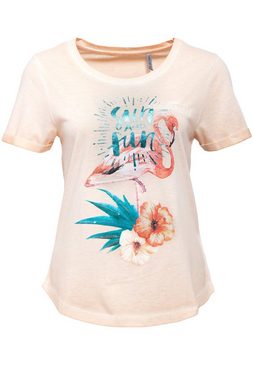 Way of Glory T-Shirt Flamingoprint & Pailletten